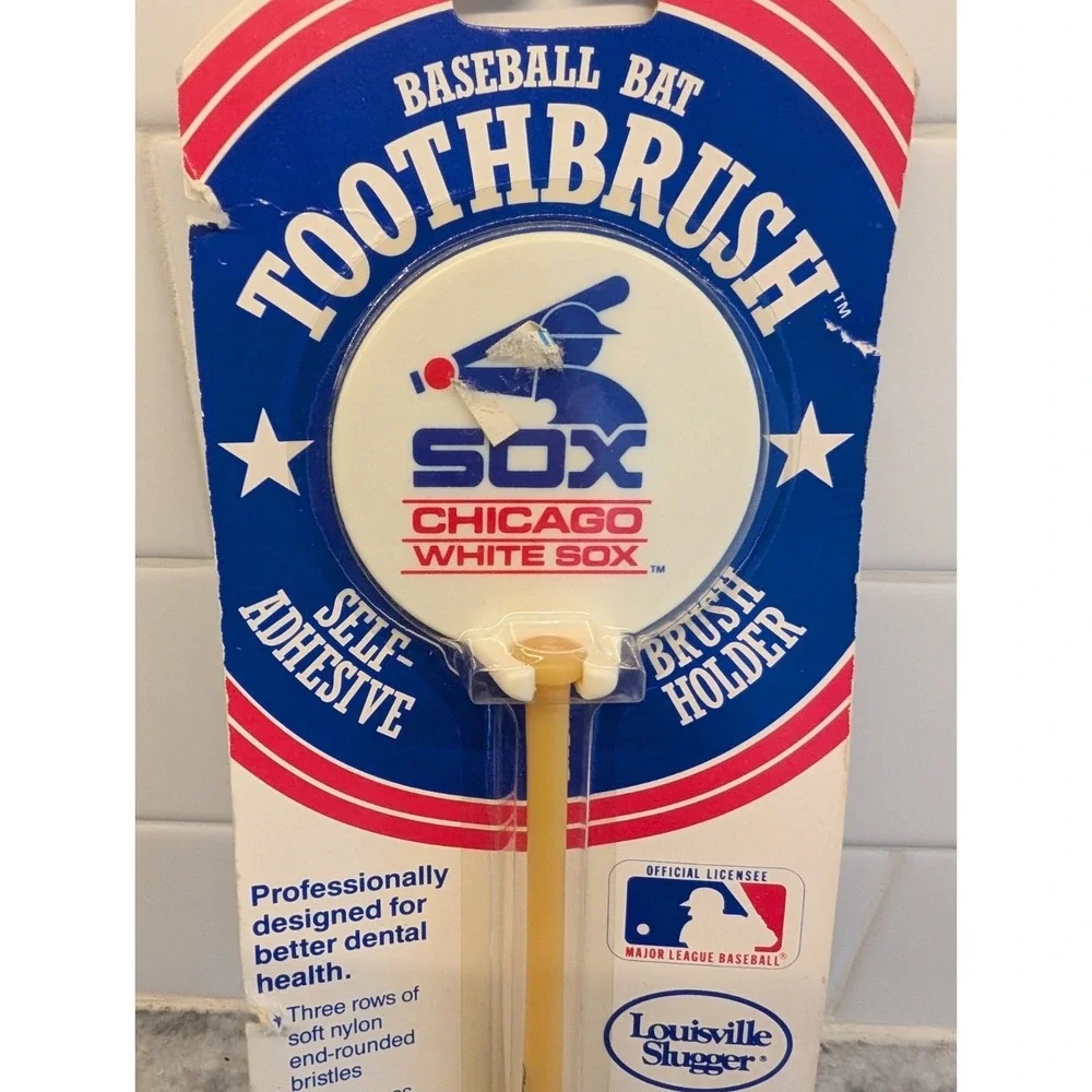 Vintage 1986 Chicago White Sox Baseball Bat Toothbrush & Holder Dave Winfield Ad